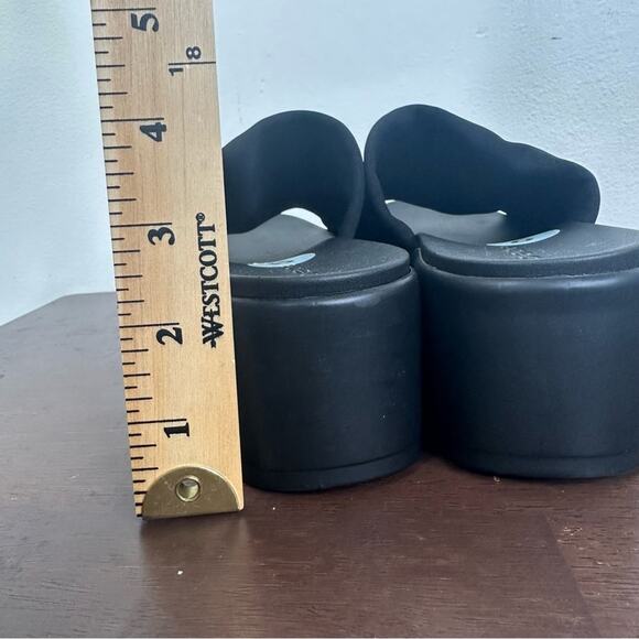 Bebe Size 9 Y2K 90s Black Slinky Platform Stretch Slide Sandals - Picture 8 of 11